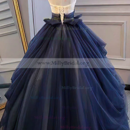 Ball Gown Halter Tulle Sweep Train Flower(s) Prom..