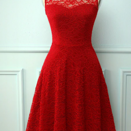Lace Red Formal Dress Cocktail Party Dress Off The..
