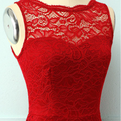 Lace Red Formal Dress Cocktail Party Dress Off The..