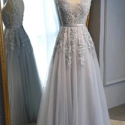 Grey Prom Dress Wedding Dress Ball Gown Graduation..