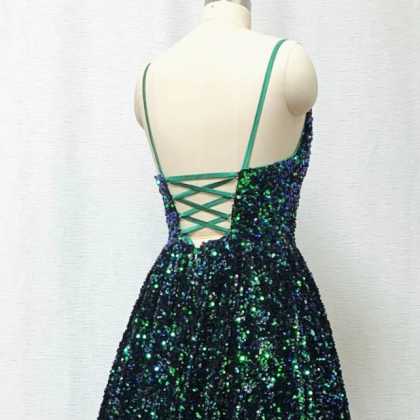 Sequin Prom Dress 2023 Ball Gown Forest Green Long..