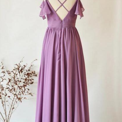 Bridesmaid Dress, Burgundy Long Prom Dress, Lace..