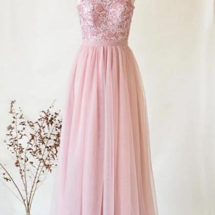 Bridesmaid Dress Long Lace Prom Dress High Neck..
