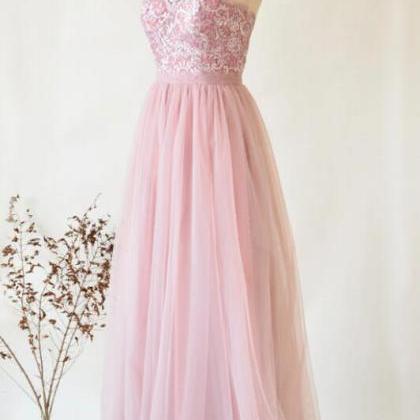 Bridesmaid Dress Long Lace Prom Dress High Neck..