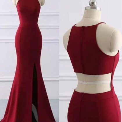 Prom Dresses,long Jersey Backless Mermaid Prom..