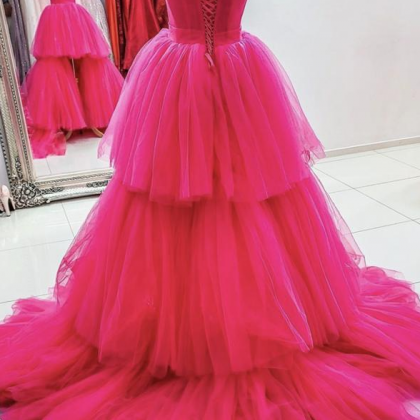 Prom Dresses,tulle High Low Prom Dress Evening..