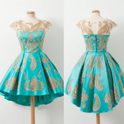 Cap Sleeves Homecoming Dresses,applique Homecoming..