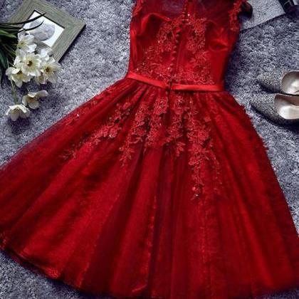 Pretty Homecoming Dresses, Tulle And Applique Knee..