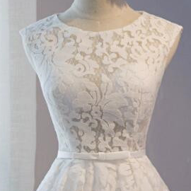 White Lace Simple Party Dress, Graduation Dresses,..