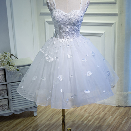 Beautiful Homecoming Dresses,sweet Dress,white..