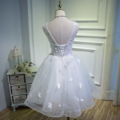 Beautiful Homecoming Dresses,sweet Dress,white..