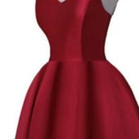 Red Sweetheart High Low Satin Party Dress, Red..