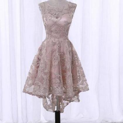Lovely Pearl Pink High Low Homecoming Dress , Cute..