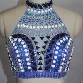 Two Piece Stylish Blue Party Dresses, Beaded Party..