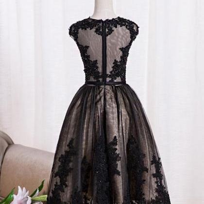 Cute Black Lace Short Prom Dress,black Evening..