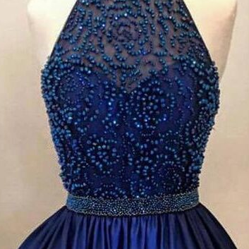 Royal Blue Homecoming Dresses,halter Homecoming..