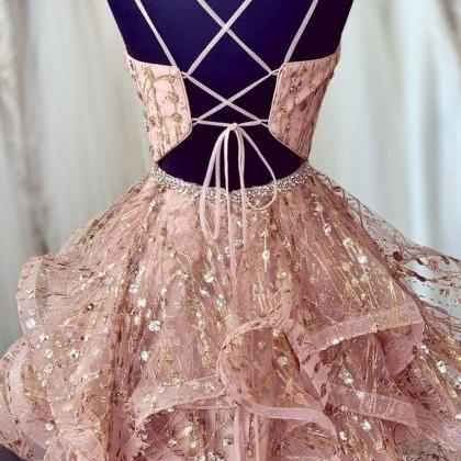 Pink tulle short dress summer dress  1047 main image 1