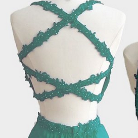 Green Two Pieces Short Prom Dress, Cute Homecoming..