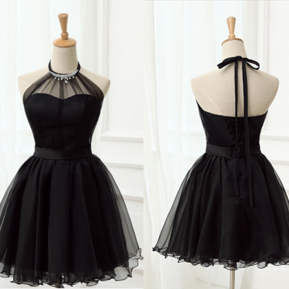 Tie Halter Little Black Dress Party Homecoming..
