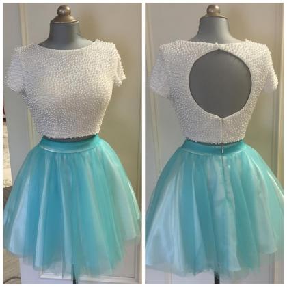 Homecoming Dresses,two Pieces Prom Dresses,2 Piece..