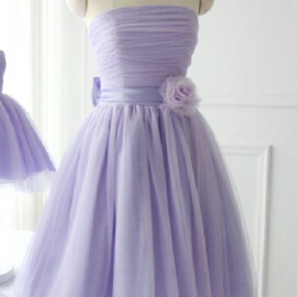 Lavender Prom Dresses,strapless Prom Dress,..