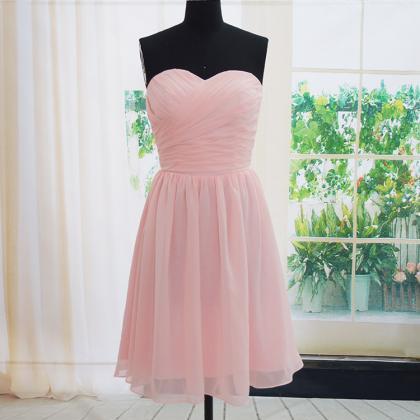 Pink Prom Dresses,cute Chiffon Prom Dress, Short..