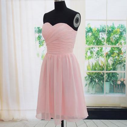 Pink Prom Dresses,cute Chiffon Prom Dress, Short..