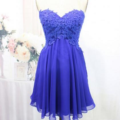 Royal Blue Prom Dresses,cute Chiffon Prom Dress,..