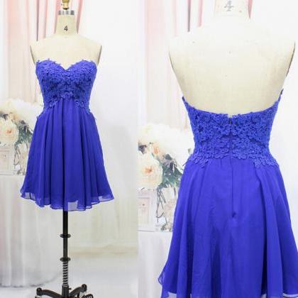 Royal Blue Prom Dresses,cute Chiffon Prom Dress,..