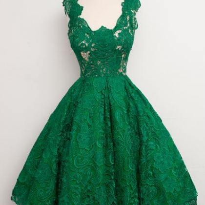 Green Prom Party Dress, Real Sample Lace Ball Gown..