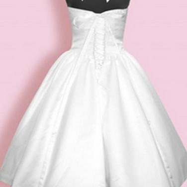 Vintage Prom Dress, White Prom Gowns,sweetheart..