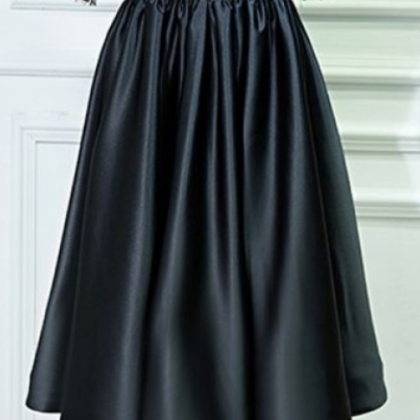 Black Half Sleeves Knee Length Homecoming Dress,..