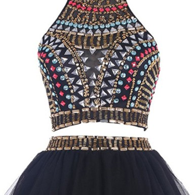Tribal-inspired Two Piece Homecoming Dress