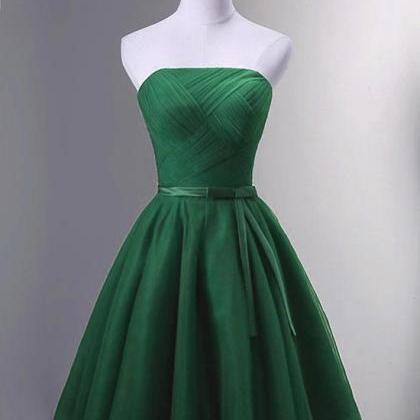Green Simple Tulle Short Homecoming Dress, Green..