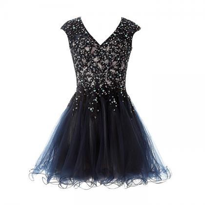 Black Princess Homecoming Dresses With Sparkly..