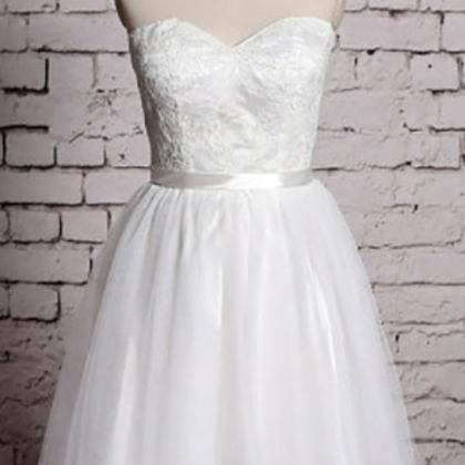 Pretty Sweetheart White Short Wedding Dress, Sweet..