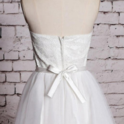 Pretty Sweetheart White Short Wedding Dress, Sweet..