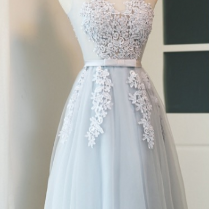 Short Prom Dresses, Lace Appliques Prom Dresses,..