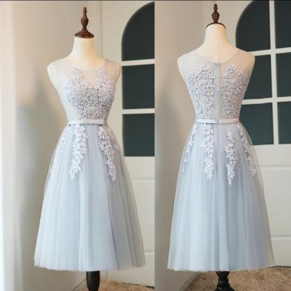 Short Prom Dresses, Lace Appliques Prom Dresses,..