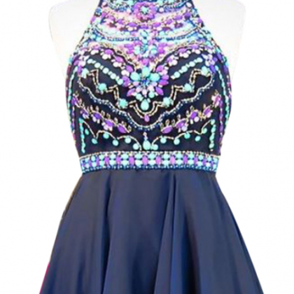 Cute Crystal Homecoming Dresses,unique Back..