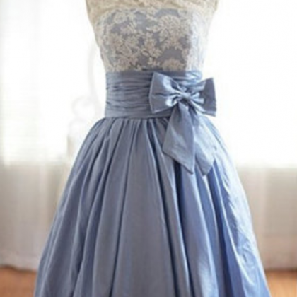 Short Prom Dresses,lace Top And Taffeta Homecoming..