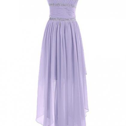 Lavender High Low Bridesmaid Dresses,chiffon..