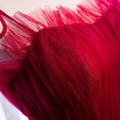 Red Long Dress, Fairy Spaghetti Str..