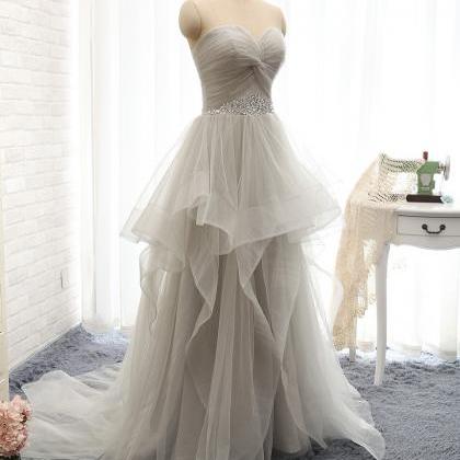 Elegant Tulle Sexy Beaded A-line Formal Prom..