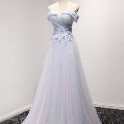 Elegant A Line Off-the-shoulder Formal Prom Dress,..