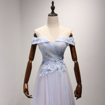 Elegant A Line Off-the-shoulder Formal Prom Dress,..