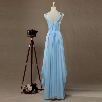 Elegant V Neck Chiffon Formal Prom Dress,..