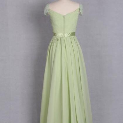 Elegant Chiffon V Neckline Formal Prom Dress,..