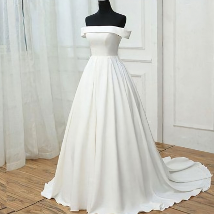 Elegant Simple Satin A-line Formal Prom Dress,..