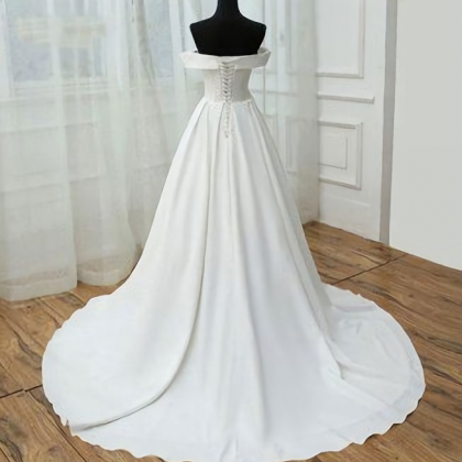 Elegant Simple Satin A-line Formal Prom Dress,..